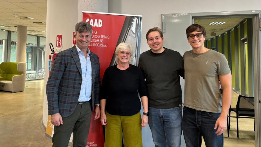 Da sx a dx: il professor Ronga, la professoressa Rimondini e i fellow Thomas Sator e Anne Bauer